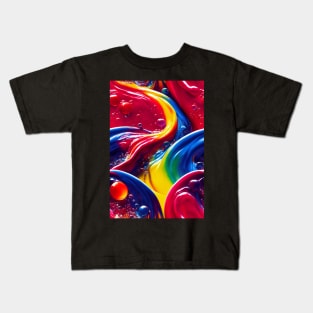 Colorful liquid abstract pattern #43 Kids T-Shirt